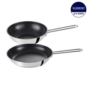 쿡에버 SS이코노미 인덕션 코팅 프라이팬 2종 세트 (팬28+웍24)