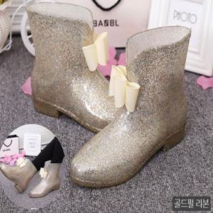 JD-35 T 골드펄 리본 장화 - 우비 우의 비옷