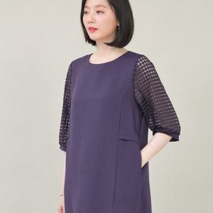 애비뉴투지 엄마옷 베니스 도트레이스 칠부 여름 원피스 K07338