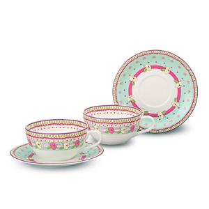 [한국도자기]본차이나 보헤미안 플러스 2인 커피잔 찻잔 세트 2(4)p