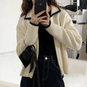 [어썸] O2배색립카라 투웨이집업 니트 가디건_261223