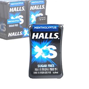HALLS 호올스 XS 멘톨 사탕 졸음방지 미니 캔디 멘토립터스