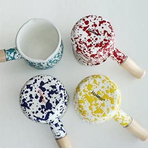 하코야 마블 법랑 페티 밀크팬 500ml