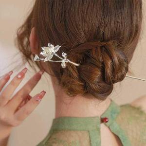 [마물샵] 연꽃 진주 젓가락 뒤꽂이 비녀 올림머리