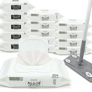 청소앤 물걸레포10팩+정전기포5팩+밀대세트 먼지청소 일회용