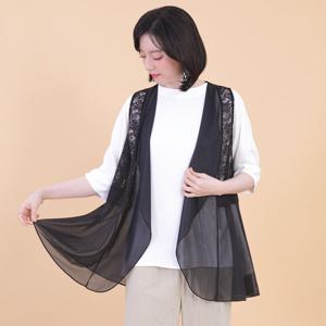 애비뉴투지 엄마옷 에스더 레이스 쉬폰 시스루 여름 조끼 V08329