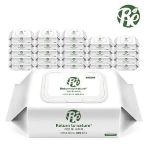 리턴투네이처 레이온100% 생분해 물티슈 캡형 70매 x 24팩