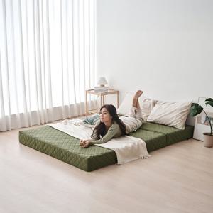 더릭스홈 2레이어 3단 접이식 토퍼 매트리스 바닥형 15cm 퀸(Q)