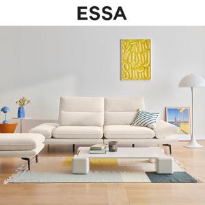 [GS단독][헤드레스트&상품권증정] 에싸 레미 3인 스윙기능 리브 패브릭 소파+스툴