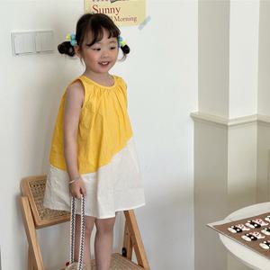 [조이멀티]핀턱옐로우 아동 민나시 여아원피스 205184