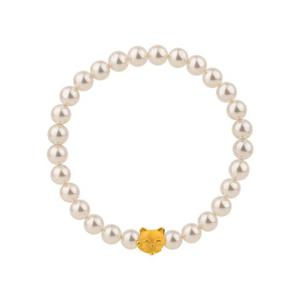 [한국금다이아몬드] 순금 볼 팔찌 24K 여자 금팔찌 진주 고양이 1g