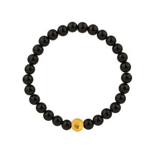 [한국금다이아몬드] 순금 볼 팔찌 24K 여자 금팔찌 오닉스 복 1g