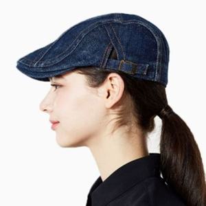 패브릭조절끈 데님 헌팅캡 네이비 서빙 카페 패션모자