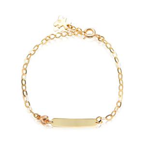 [비앤비골드] 14K 미니스틱 각인 미아방지 체인팔찌 IRB38238