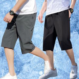 [로아리빙]쿨론 7부 트레이닝 바지 고무줄바지 허리밴딩 하프팬