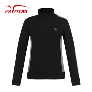 [팬텀] 여성 배색 넥변형 방풍 긴팔 니트 221C3SR181_BK