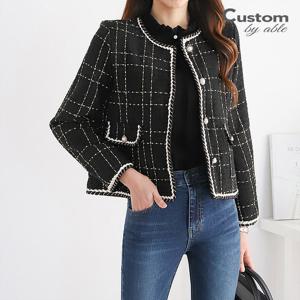 [한정/특가] 라운드 골드체인 트위드 긴팔 자켓_C2308JK051C