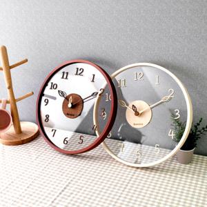 [무케] 바나나공방_300 유리나무 아이비 무소음 벽시계