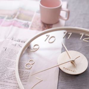 [무케] 바나나공방_300유리나무 벤자민 무소음 벽시계