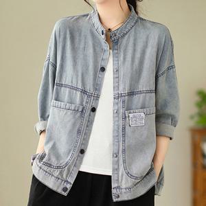 [유니제이] 이스 빅 포켓 차이나넥 데님자켓