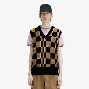 [프레드페리]본사정품 글리치 체커보드 베스트 AFPM2336513-R83