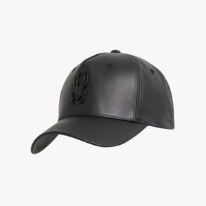 [스파이더] 공용 빅 로고 포인트 페이크 레더 볼캡 SPGFANCA301UBLK