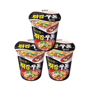 농심 튀김우동컵 62g 3개 / 컵라면 작은컵