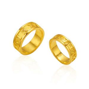 [한국금다이아몬드] 여자 남자 순금 반지 로마자 밴딩 커플링 24K 18.75g