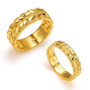 [한국금다이아몬드] 여자 남자 순금 반지 컷팅 월계수 커플링 24K 11.25g