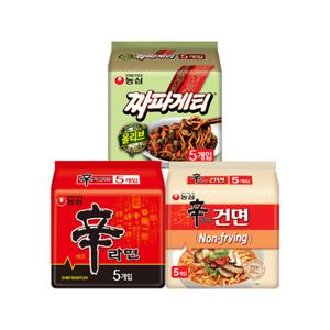 농심 신라면 5봉 + 짜파게티 5봉 + 신라면 건면 5봉