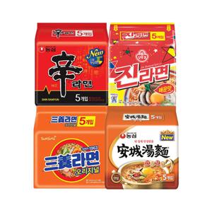 농심 신라면10개+안성탕면10개+오뚜기 진라면10개+삼양라면10개