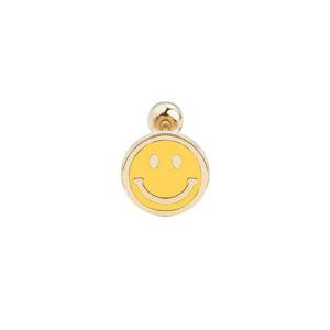 [모아르] 14K 피어싱 귀걸이 옐로우 스마일 에폭시