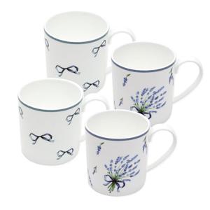 [한국도자기]본차이나 라벤더부케 4인 머그컵 세트 4p 귀여운 머그잔