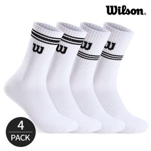 윌슨 남성 컬러 스트라이프 크루삭스 4P_WHBK
