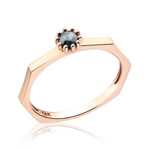 [비앤비골드] 18K 원형 로렛트 큐빅 각컷팅 반지 DIR39157