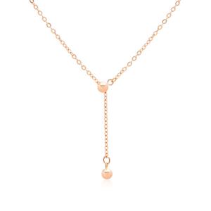 [비앤비골드] 14K 슬라이드 볼 롱 함마링체인 목걸이 IRN38261