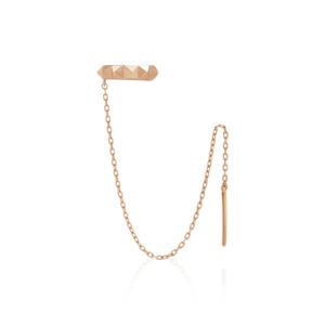 [비앤비골드] 14K 컷팅라인 드롭체인 귀찌 이어커프 귀걸이 한쪽 YME38465