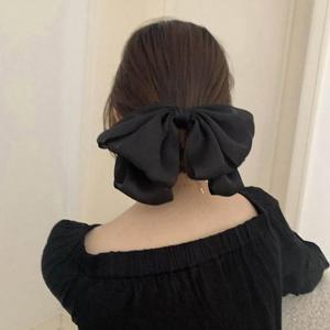 실크 대왕 리본 헤어 머리핀 USD-220