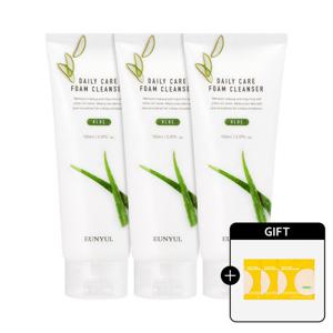 은율 데일리 케어 폼클렌저 알로에 150ml 3개 [+토너패드 6매]