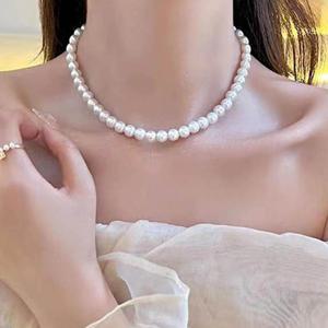 7mm 진주 혼주목걸이 한복 돌잔치 피로연 미니 넥클레스