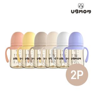 유비맘 PPSU 역류방지 유아 빨대컵 200ml 2P