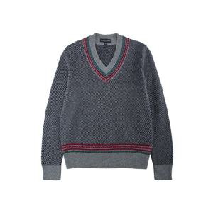 [브룩스브라더스] BB_램스울 자가드 테니스 V넥 스웨터 (미디엄 그레이) (BBWNMM0904WDF)