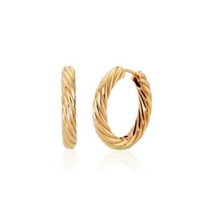 [비앤비골드] 14K 트위스트 꼬임 원터치 링 귀걸이 한쌍 GLE39041