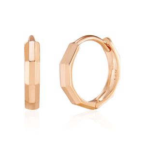 [비앤비골드] 14K 대나무 컷팅 원터치 링 귀걸이 한쌍 소 MNE38952