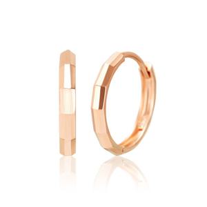 [비앤비골드] 14K 대나무 컷팅 원터치 링 귀걸이 대 한쌍 MNE38944