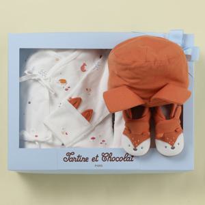 [쇼콜라]신생아출산선물세트(슈룸배냇저고리+모자+덧신)TNMW117000-W8