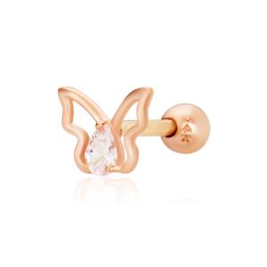 [비앤비골드] 14K 플라잉 나비 큐빅 피어싱 한쪽 MNE39118