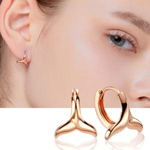 (하트보석함증정) 행운 고래꼬리 링 원터치 귀걸이 MSE-0446