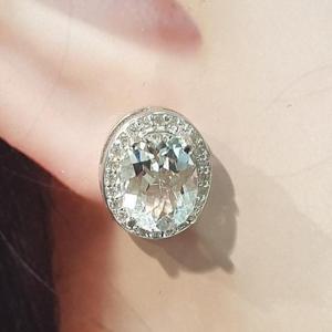 [블루케이] 백수정 원석귀걸이231103-16탄생석타원