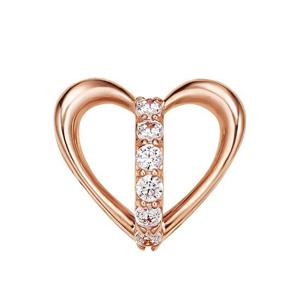 [모아르] 18K 펜던트 메달 하트 라인 큐빅 팬던트